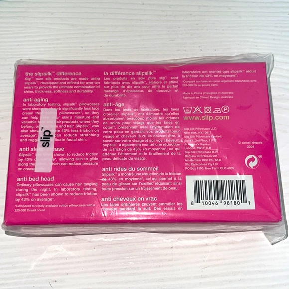 Slip® x Alice + Olivia Pure Silk Pillowcase Queen - Peony Fuchsia Hot Pink - Picture 8 of 8